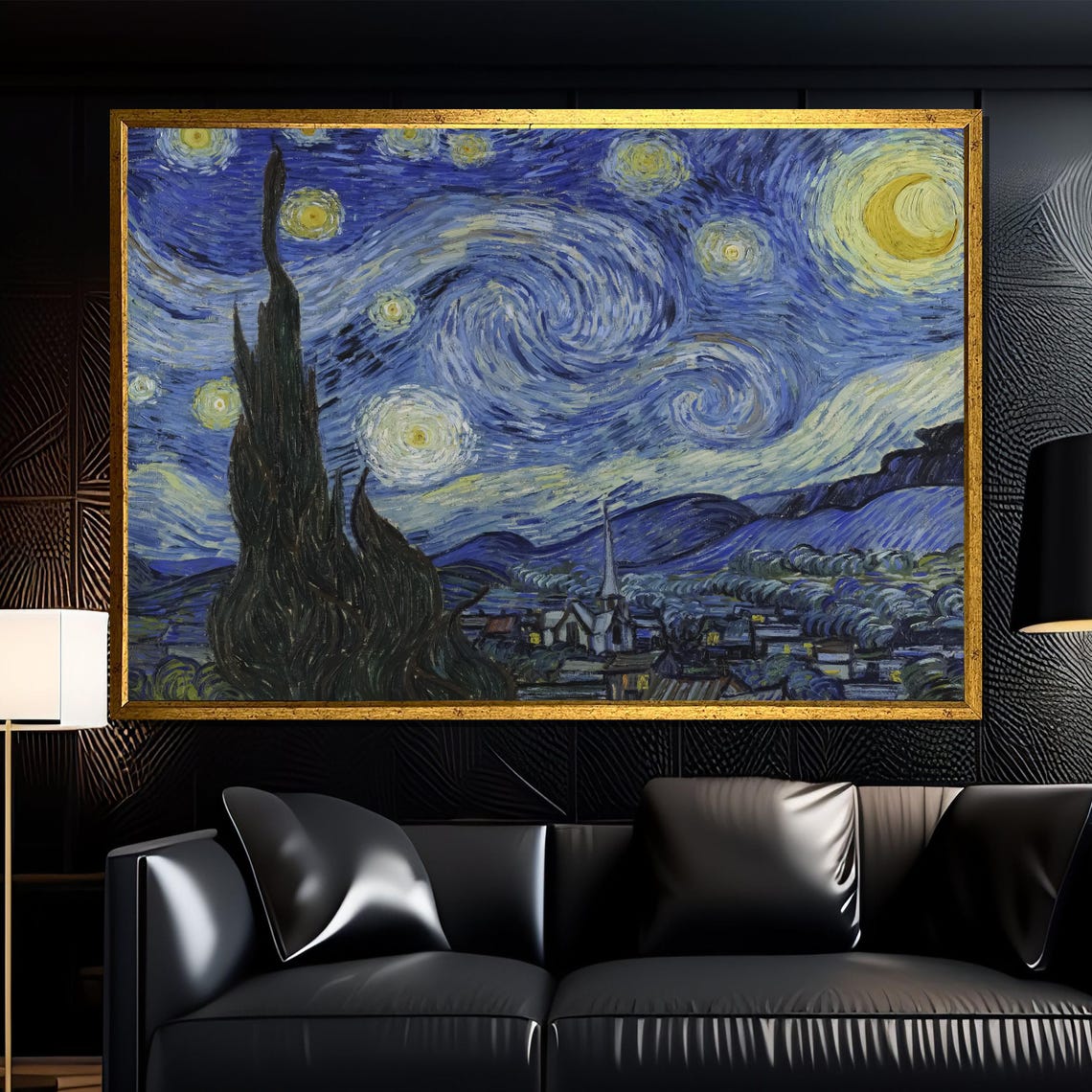 Van Gogh Starry Night Iconic Swirling Sky Masterpiece Poster