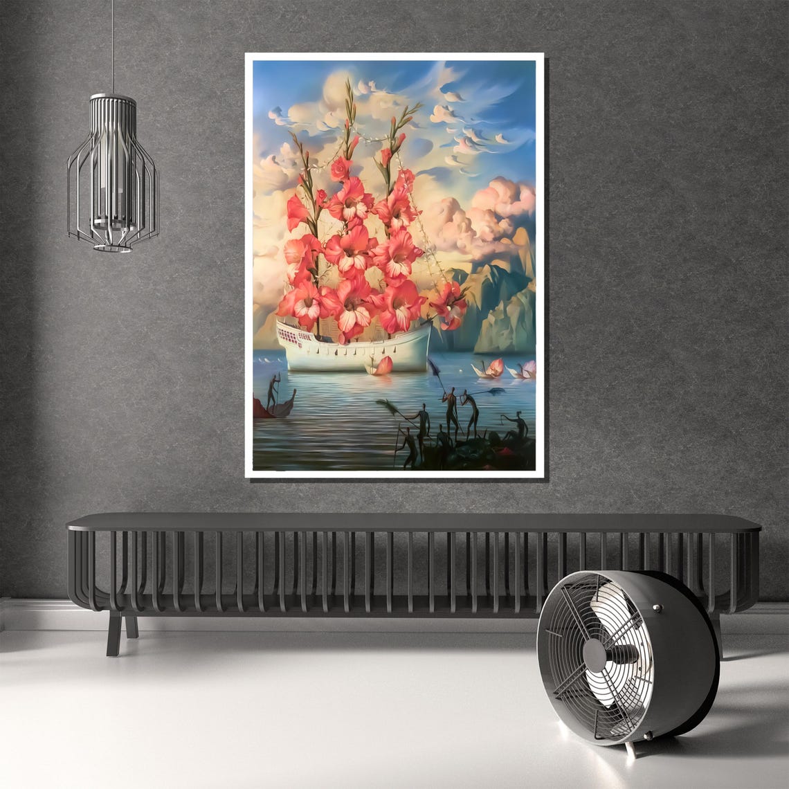 Vladimir Kush Surreal Flower Ship With Pink Blooms Art Poster - Image 4