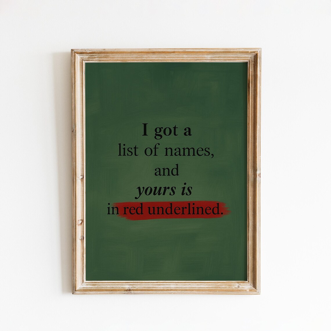 Taylor Swift Vigilante Shit Lyric Dark Green Typography Poster