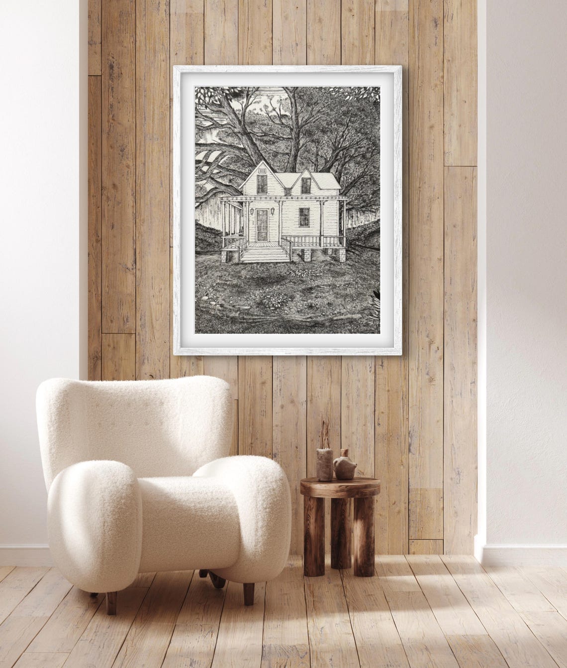 A Quaint Historical House Against Beautiful Oak Trees - Image 3