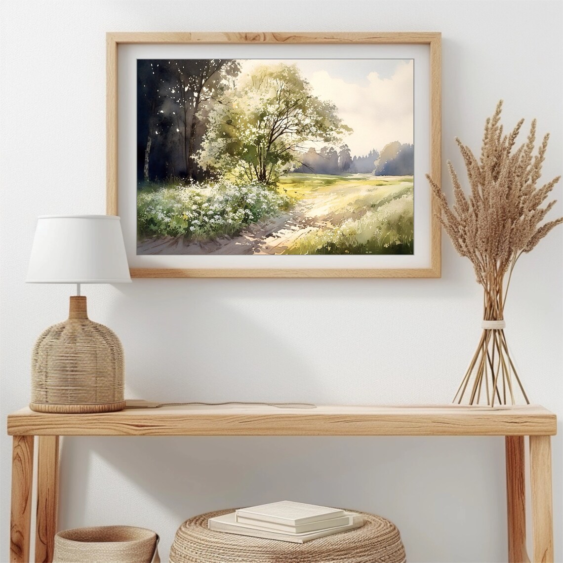 Rural Landscape Watercolor Painting Art Print - Image 2