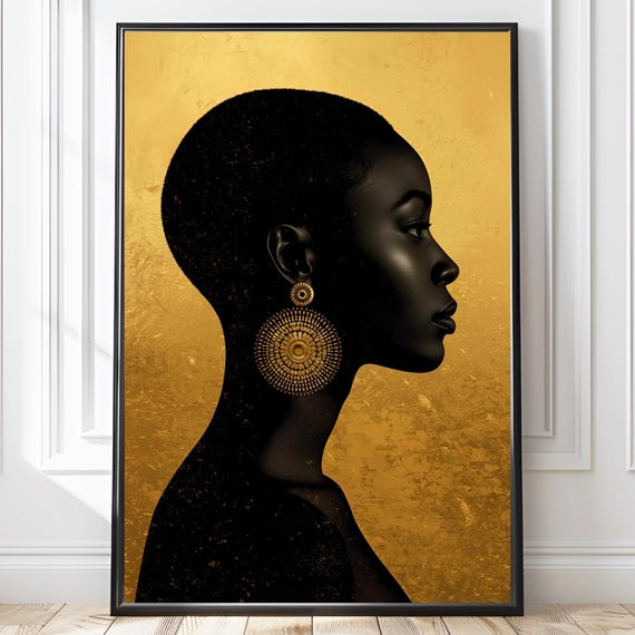 African Woman Wall Art Modern Minimalist Print Home Decor