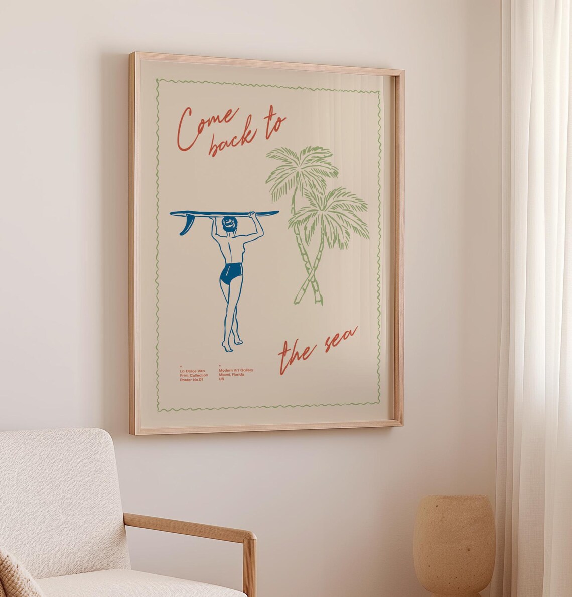 Vintage Coastal Bikini Art Print, Hand-Drawn Summer - Image 3