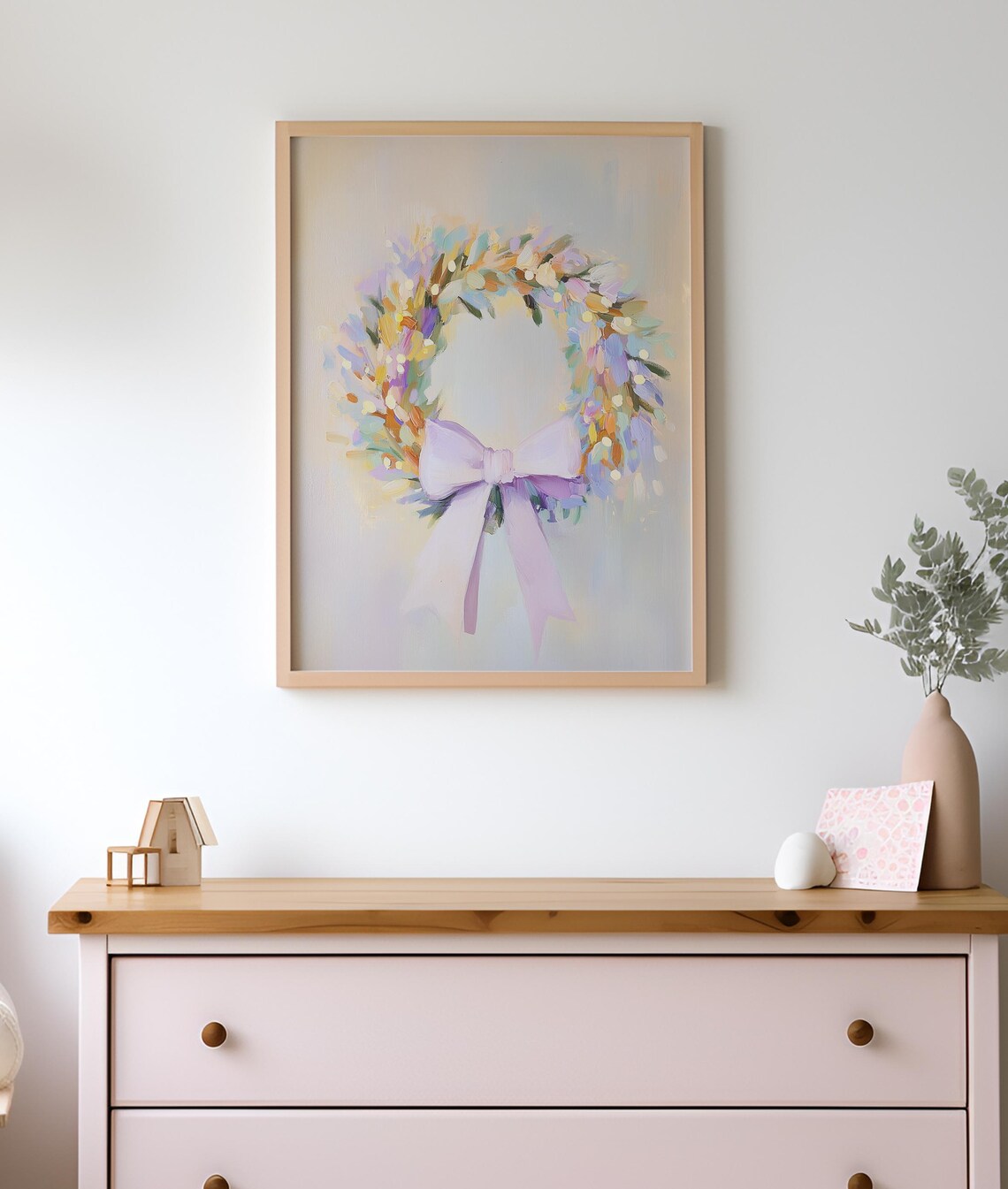 Christmas Wreath Art Print, Holiday Coquette Decor - Image 2