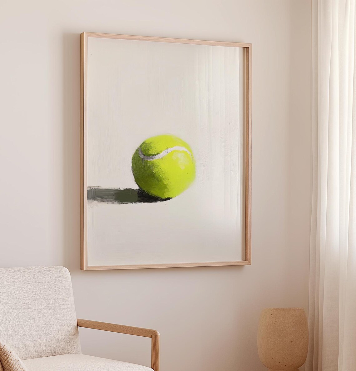 Tennis Ball Minimalist Acrylic Art Print - Image 2