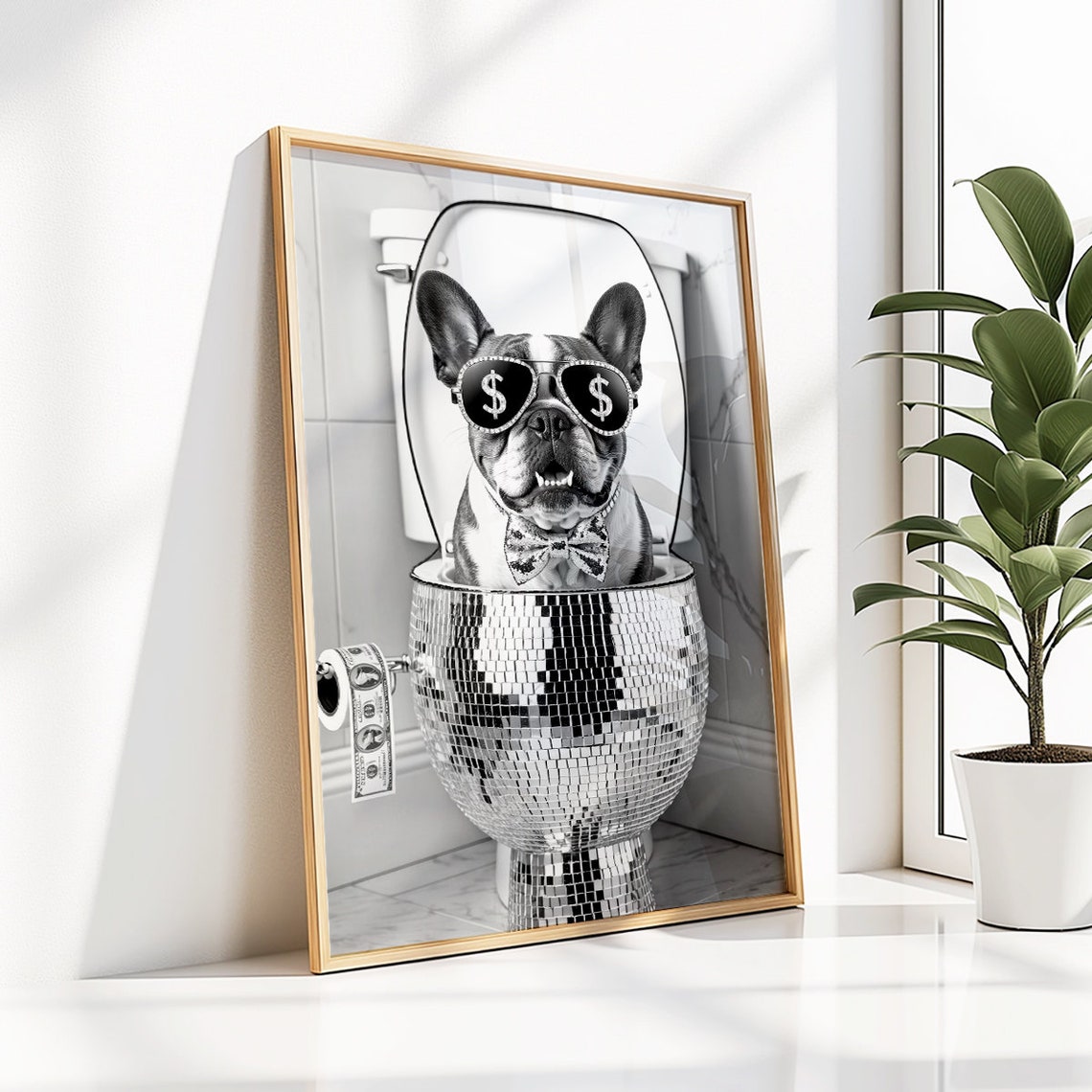 French Bulldog Wall Art Frenchie Toilet Print Frenchie Poster Funny Bathroom Decor French Bulldog Print Dog Gift - Image 2