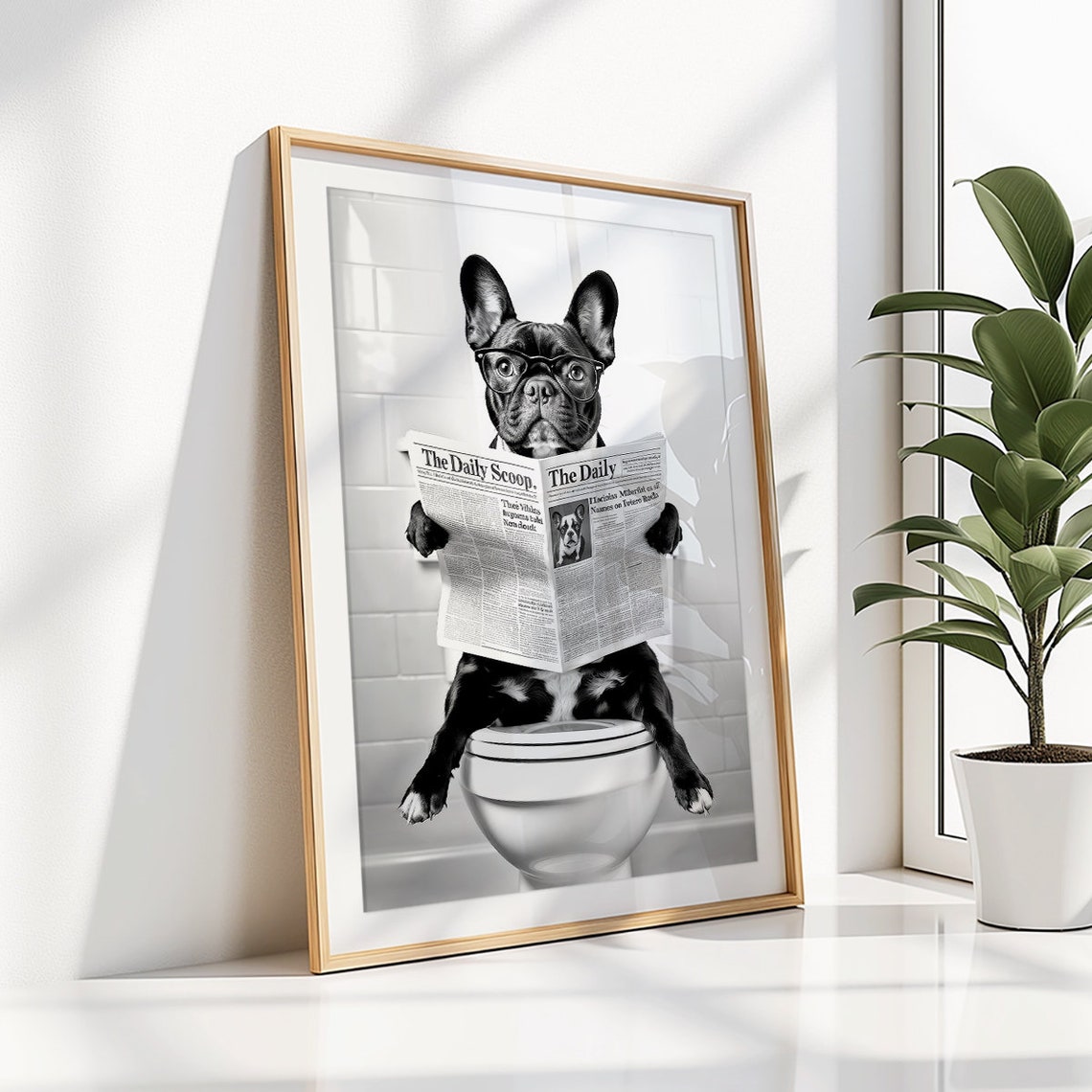 French Bulldog Wall Art Frenchie Toilet Print Frenchie Poster Funny Bathroom Decor French Bulldog Print Dog Gift - Image 5