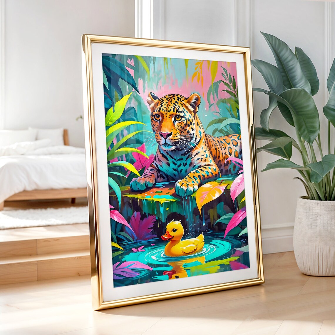 Leopard Bathroom Print, Boho Funny Poster