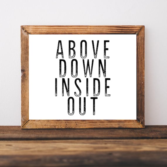 Above Down Inside Out Chiropractic Quote Farmhouse Office Wall Art