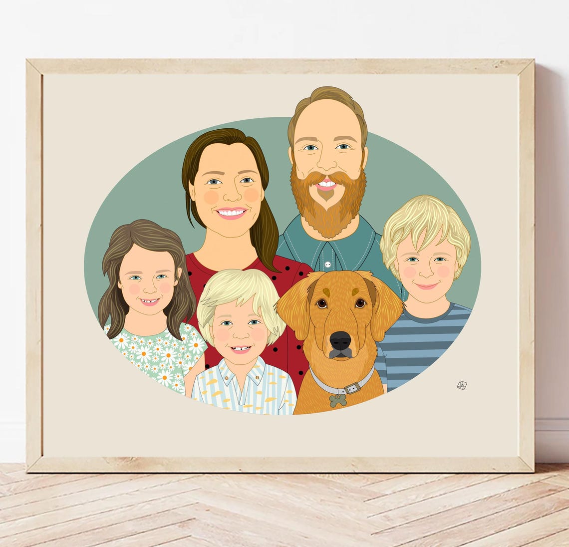 Gift For Grandparents Custom Family Portrait Personalized Portrait Of Grandparents Grandchildren Family Illustration Mothers Day Gift - Image 2