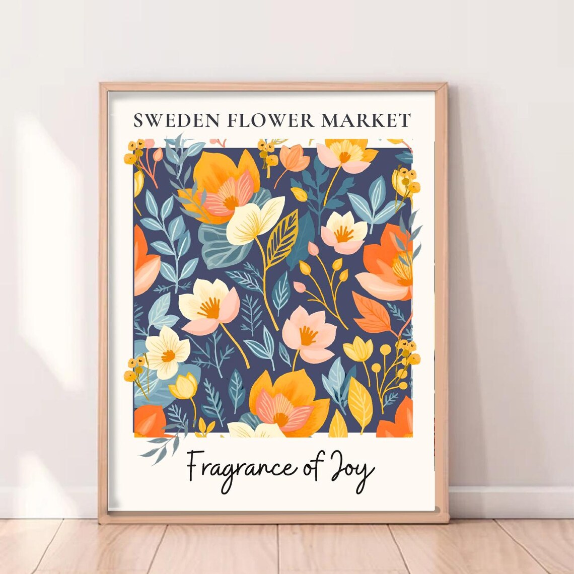 Flower Market Sweden Boho Floral Botanical Poster