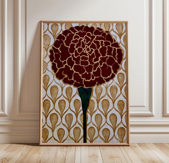 Marigold Vintage Botanical Art Print