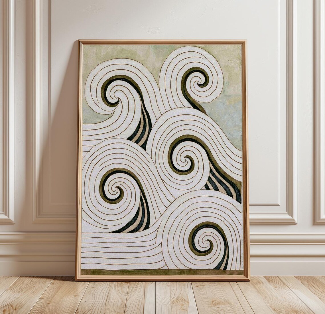 Abstract Ocean Waves, Coastal Spiral Art