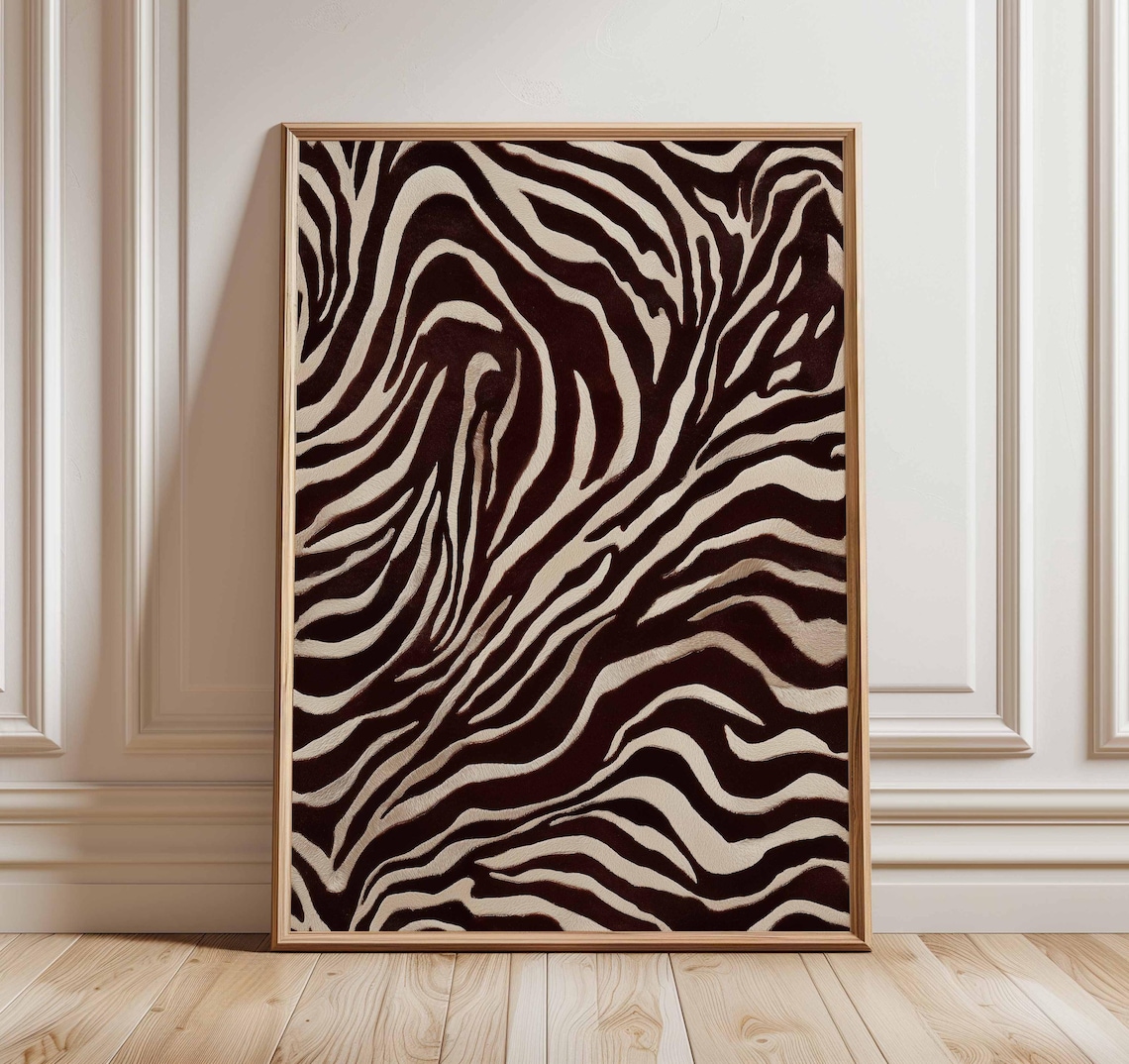 Zebra Print Poster, Modern Animal Pattern