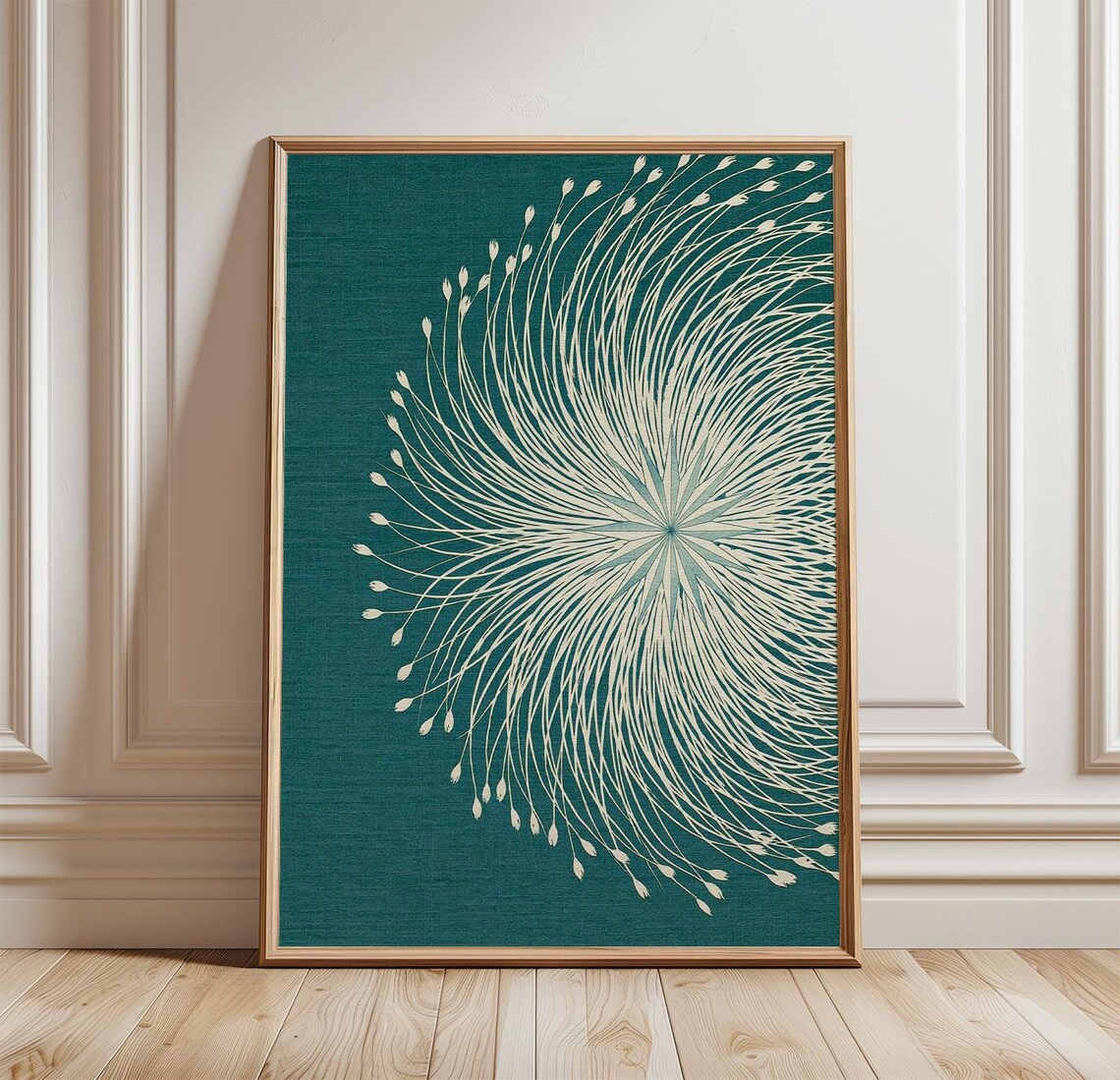 Botanical Burst, Cyanotype Floral Nature Art Print