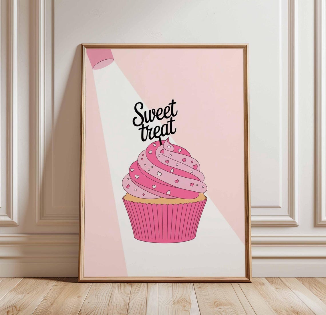 Sweet Treat Pink Cupcake Poster Dessert Bakery Pop Art Kitchen Decor