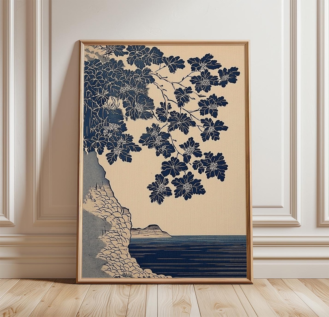 Japanese Coastal Tree, Minimal Ocean Cliff Decor