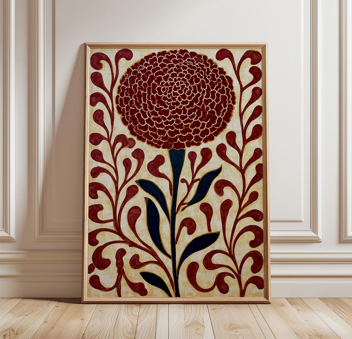 Vintage Botanical Marigold Poster