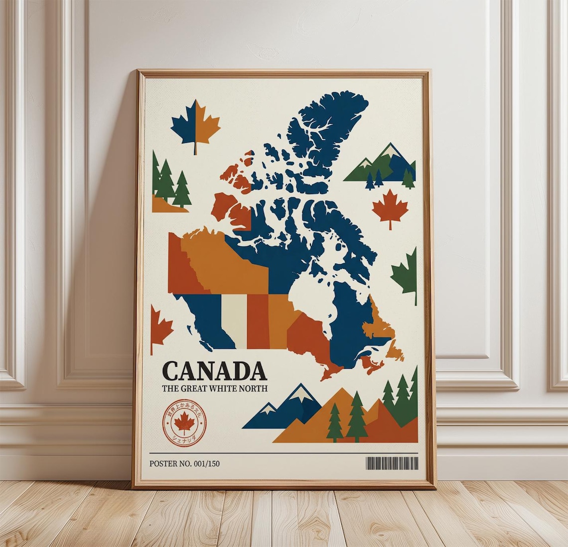 Canada Travel Poster, Vintage Map Art Print