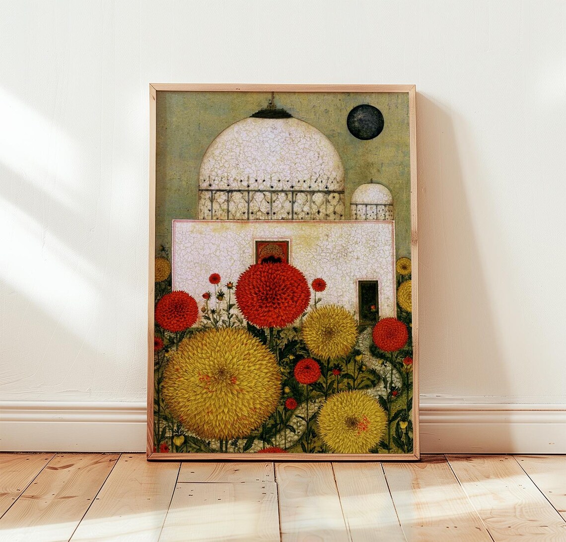 Moonlit Observatory, Orange Dahlia Wall Art