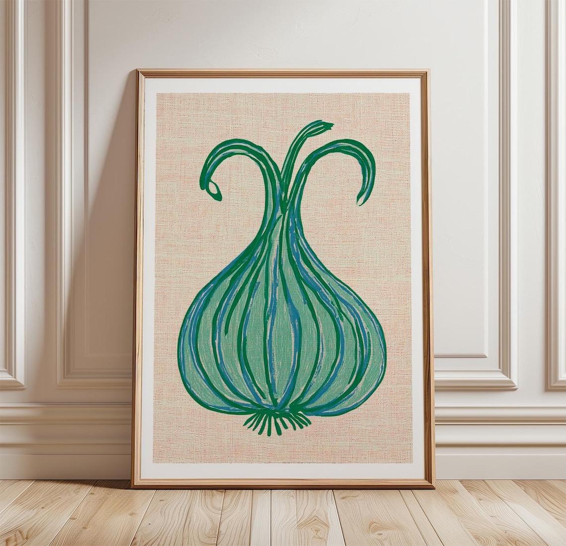Garlic Kitchen Wall Art Print, Botanical Poster