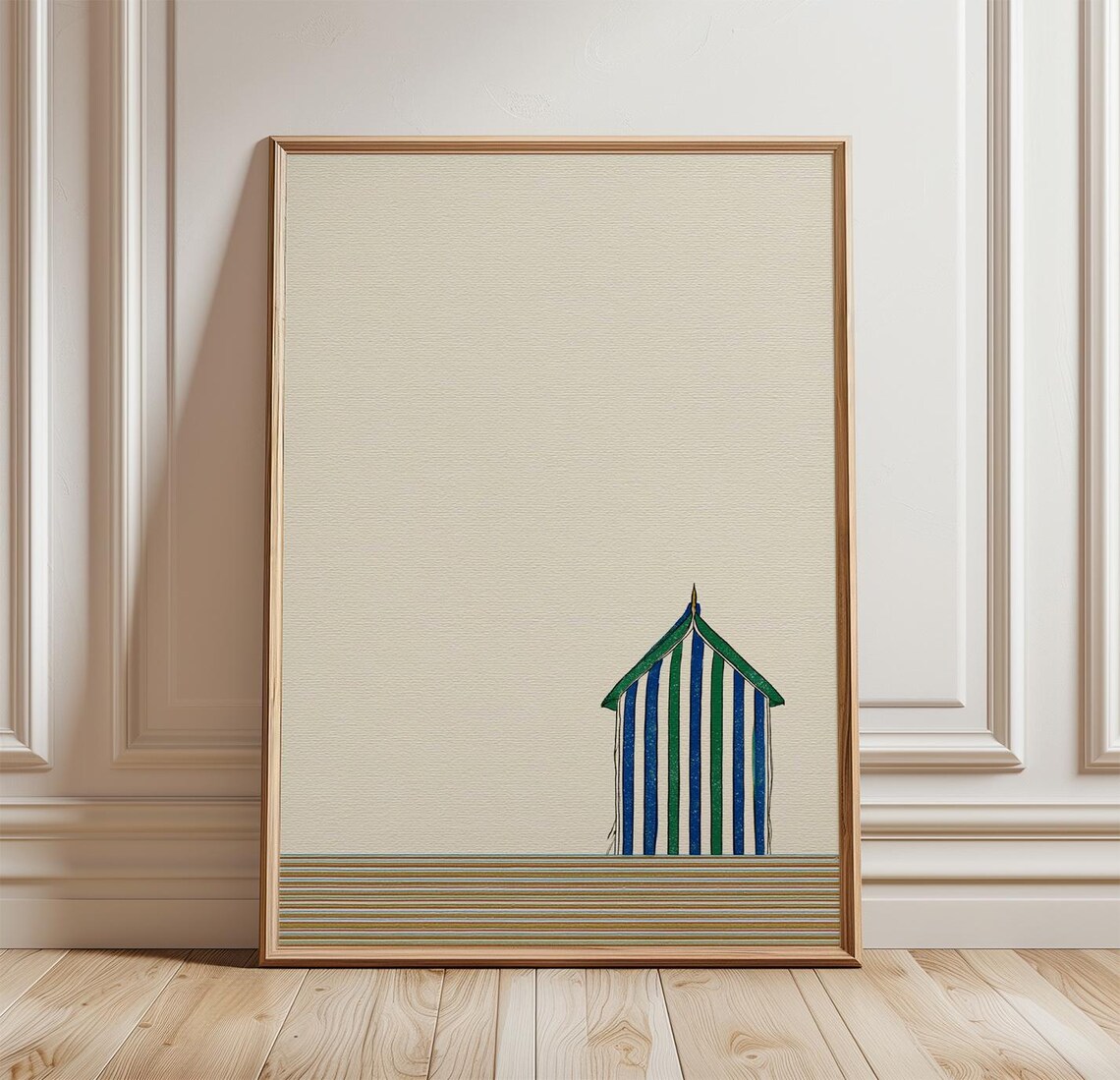 Beach Hut Coastal Minimal Art Print