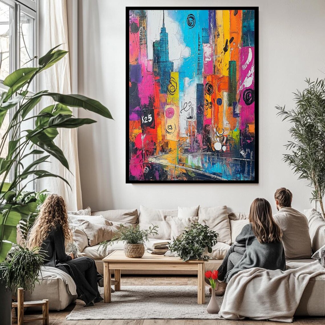 Cityscape Abstract, Urban Skyline Wall Art Print - Image 3