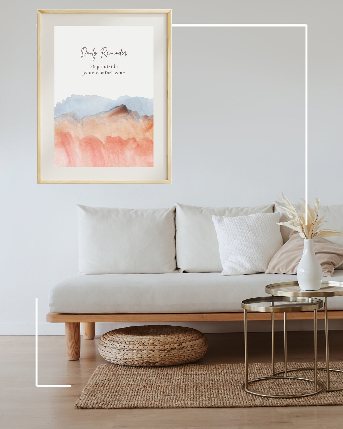 Step Outside Your Comfort Zone Watercolor Mountain Quote Poster - Image 5