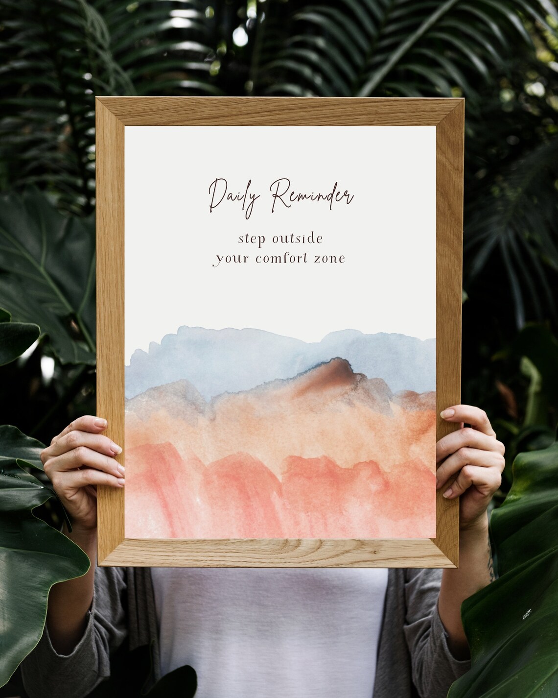 Step Outside Your Comfort Zone Watercolor Mountain Quote Poster - Image 3