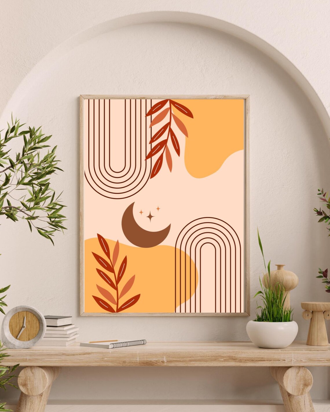 Oriental Moon Minimalist Abstract Art Print - Image 3