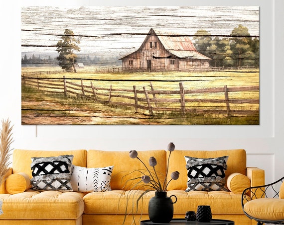 Wooden Barn Print Landscape Wall Art Nature Print Landscape Countryside Print Nature Art Old Barn Large Wall Art