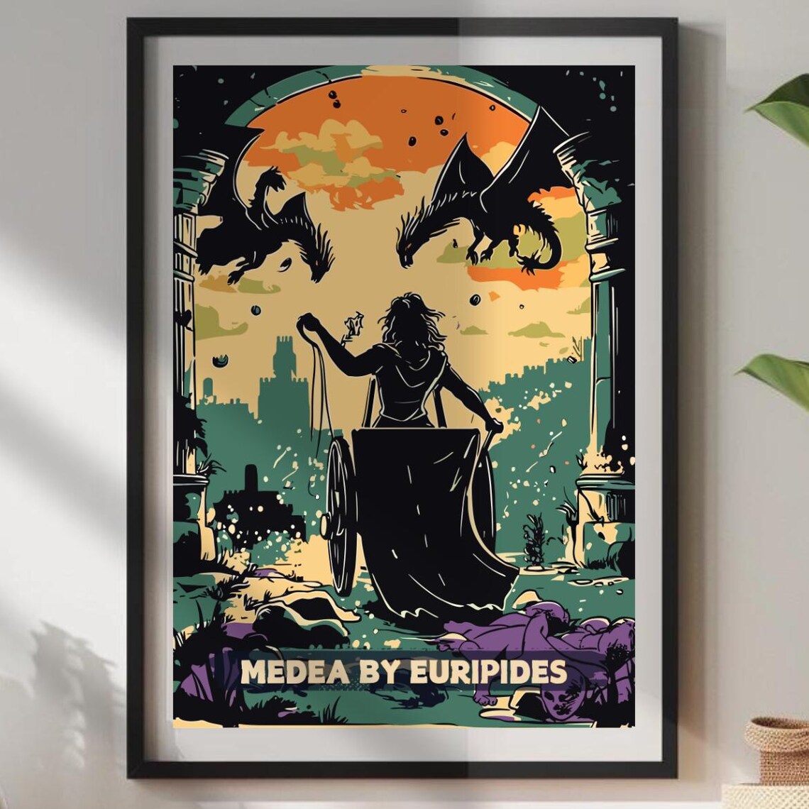 Medea by Euripides Dragon Chariot Greek Tragedy Epic Art Poster