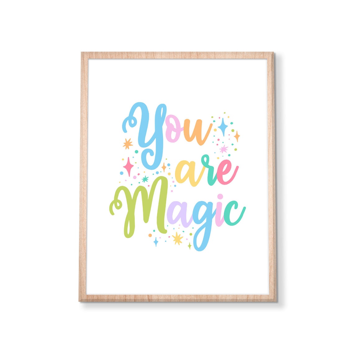 You Are Magic Inspirational Quote Poster Pastel Nursery Wall Decor - Image 3