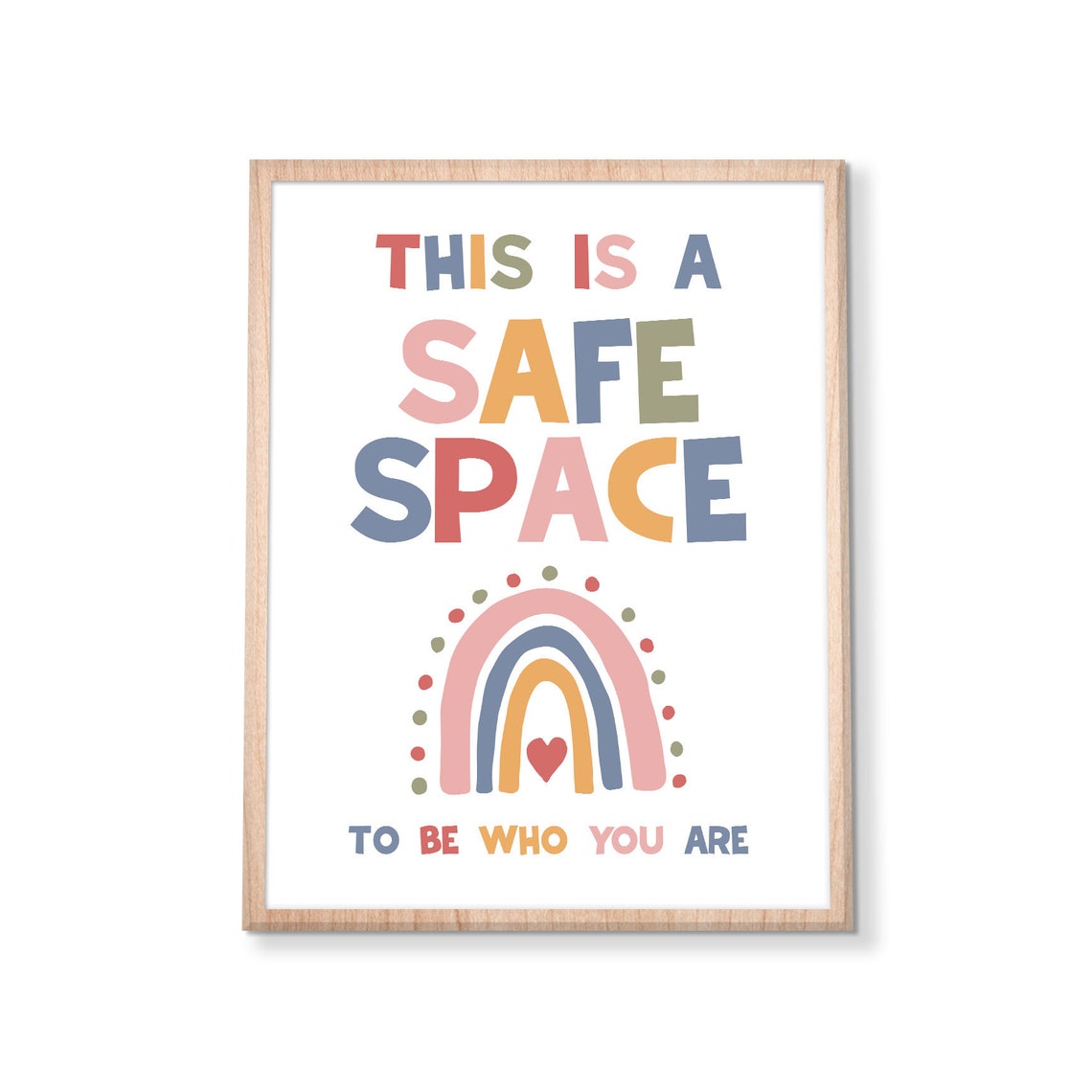 This Is a Safe Space to Be Who You Are Rainbow Classroom Poster - Image 3