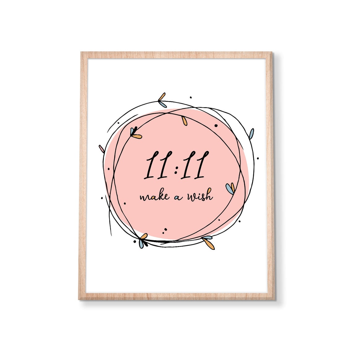 11:11 Make A Wish Blush Pink Angel Number Manifestation Poster - Image 3