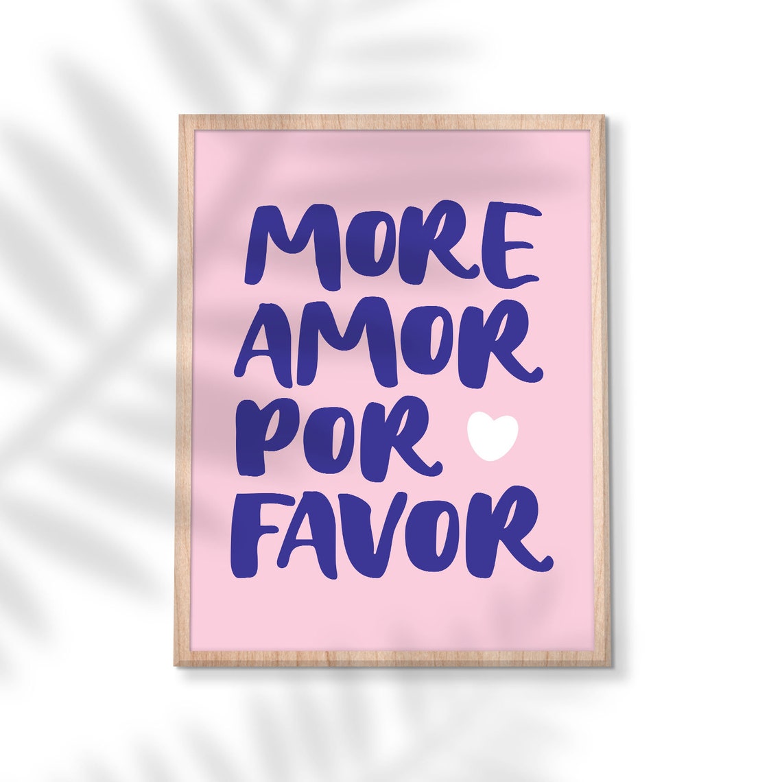 More Amor Por Favor Pink Purple Brush Script Love Quote Poster - Image 3