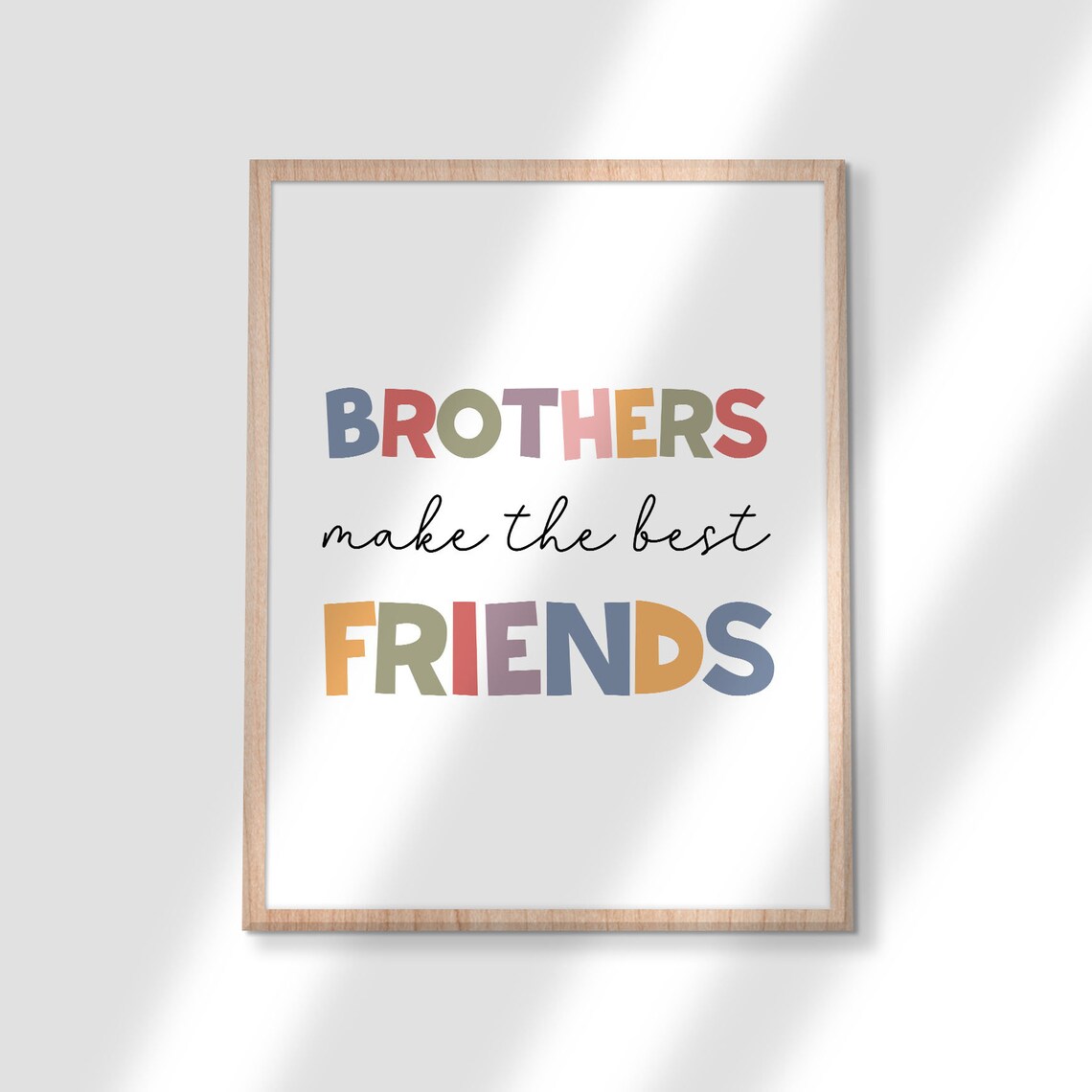 Brothers Make the Best Friends Colorful Kids Room Nursery Poster - Image 2