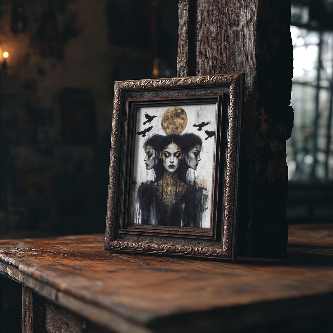 Hecate Three-Faced Goddess Art Print, Pagan Magic - Image 4