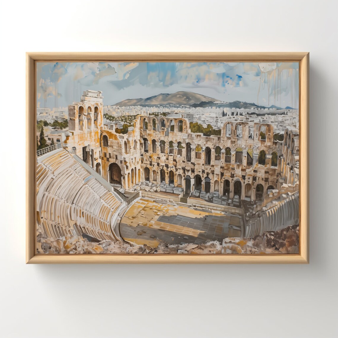Odeon Of Herodes Atticus, Vintage Travel Poster