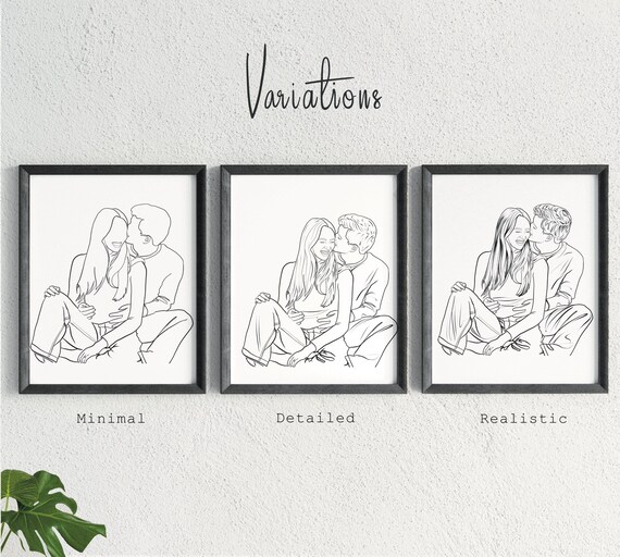 Custom Family Line Art Mothers Day Gift Couple Portrait Sketch From Photo Add Loved One Custom Portrait Abstract Custom Family Drawing