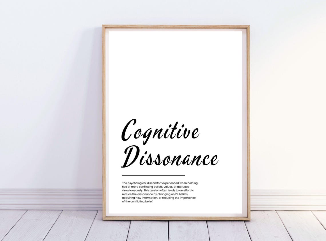 Cognitive Dissonance Definition Psychology Minimalist Poster