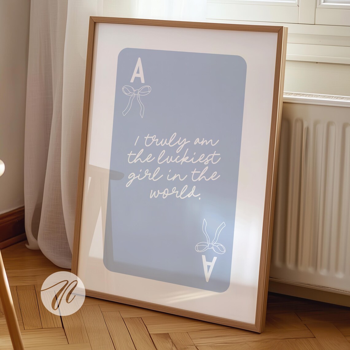 Ace Bow Card Lucky Girl Syndrome Preppy Wall Art Coastal Cowgirl Coquette Room Decor College Apartment Girly