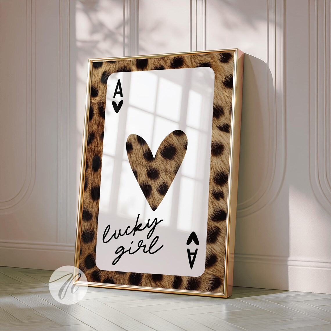 Playing Card Cheetah Ace Of Hearts Poster, 70s Trend