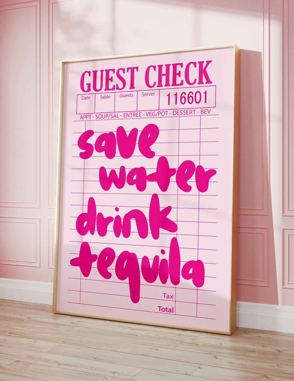 Save Water Drink Tequila Bar Cart Cocktail Poster