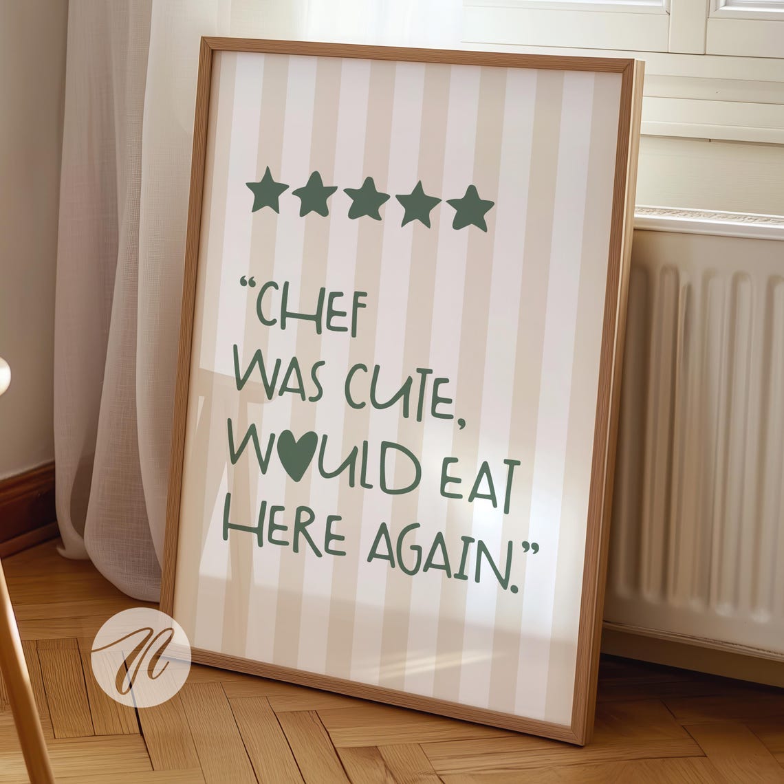 Chef Was Cute Would Eat Here Again Five Star Fun Kitchen Poster