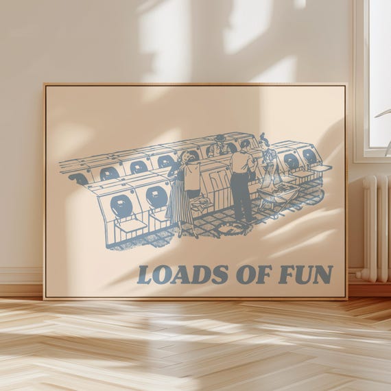 Loads of Fun Funny Laundry Coastal Poster