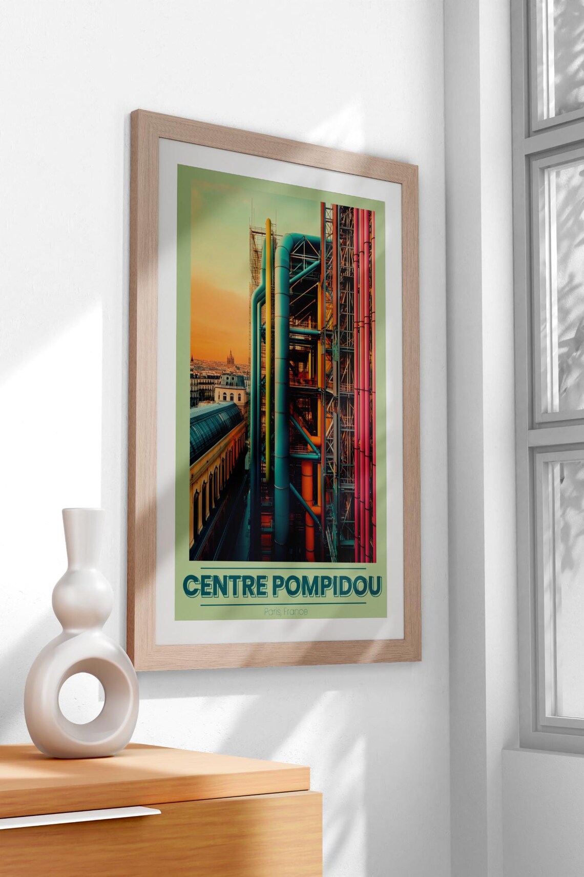 Centre Pompidou, Vintage Parisian Wall Art - Image 3