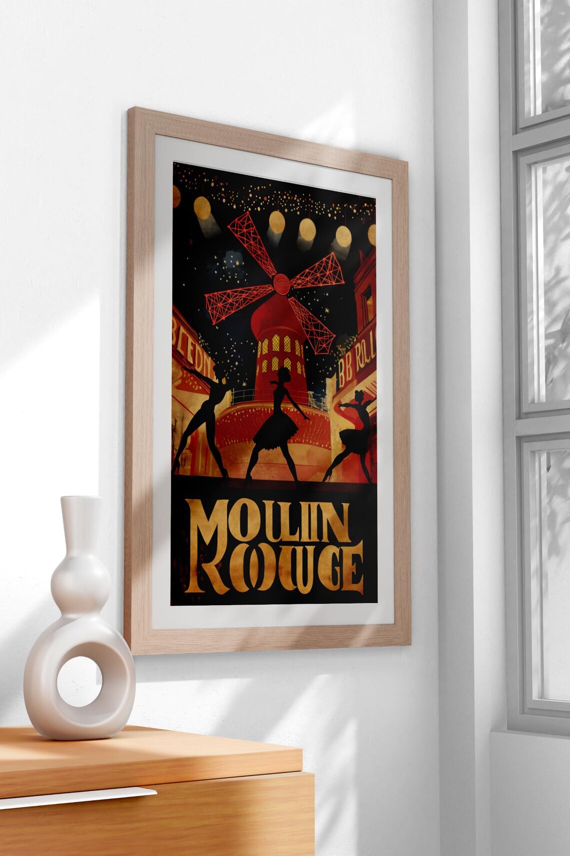 Vintage Moulin Rouge Poster, Iconic Parisian Paris - Image 3