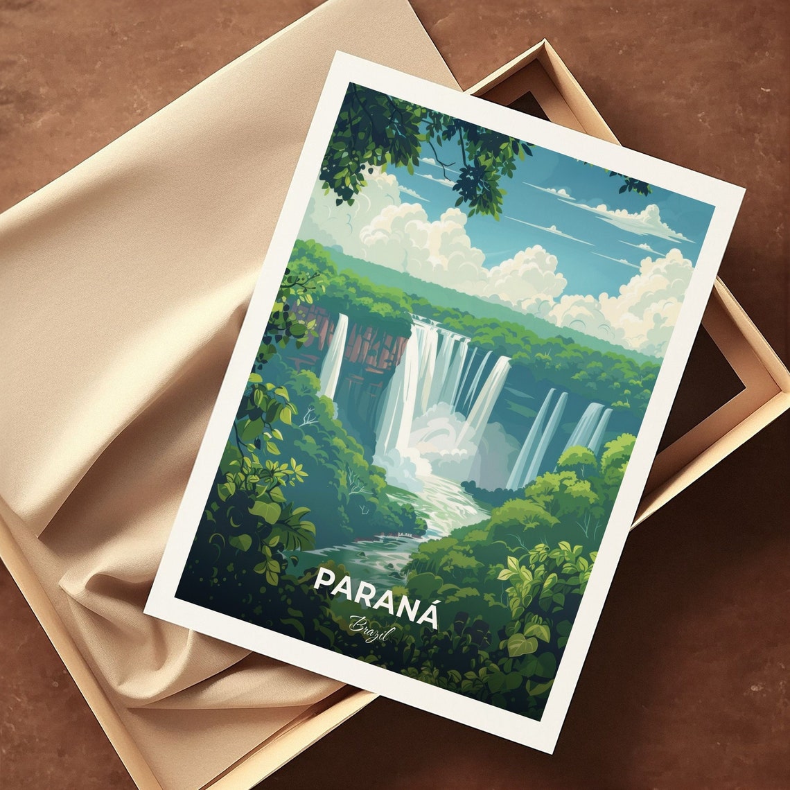 Parana Brazil Iguacu Falls Jungle Waterfall Cascades Travel Poster - Image 3