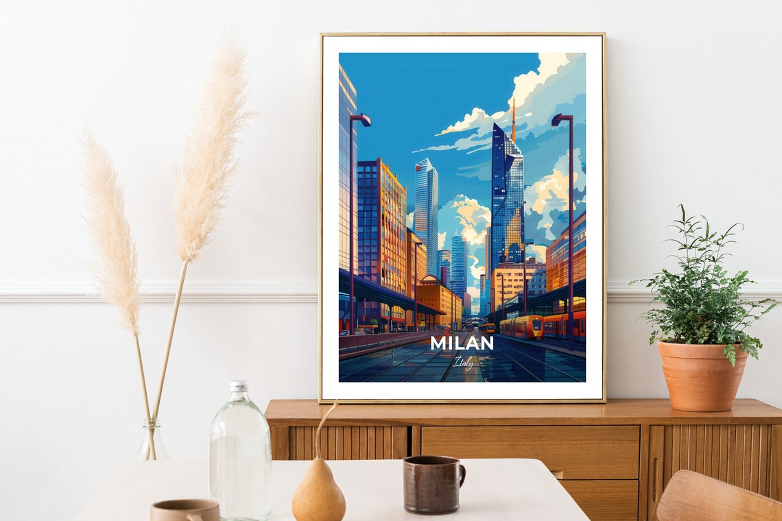 Milan Italy Porta Nuova Business District Skyscrapers Skyline Poster - Image 2